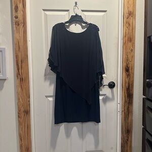 SLNY Navy Asymmetrical Dress